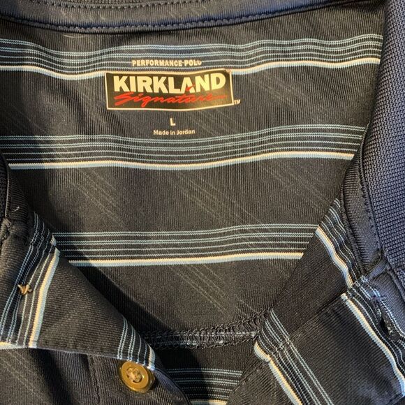 Polo Shirts Set of 2 Stripes Golf Tops Men’s Large - Picture 3 of 7